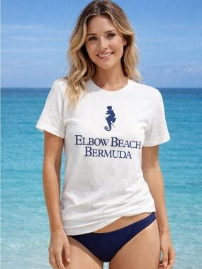 Elbow Beach Bermuda White Logo T-Shirt - Large (NWT)